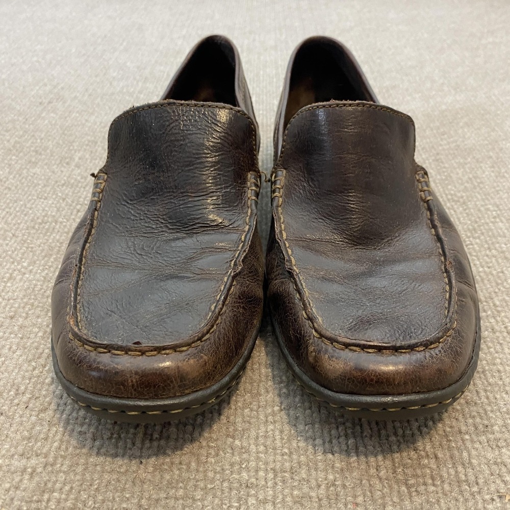Born Shoes Womens 12 EU 43 Brown Leather Slip On Casual Comfort Walking Loafers - Picture 2 of 13
